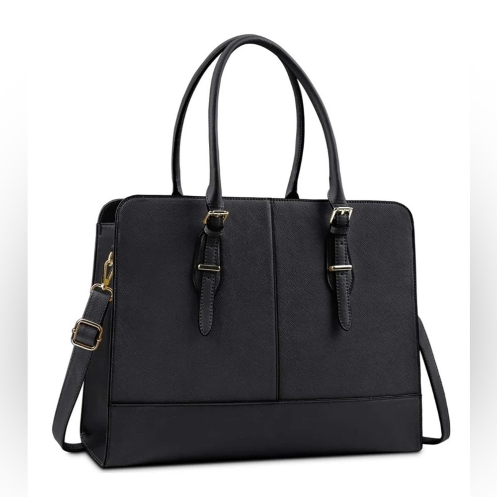 Laptop Bag for Women Leather Work Tote 15.6 Inch Laptop for Computer Bag…